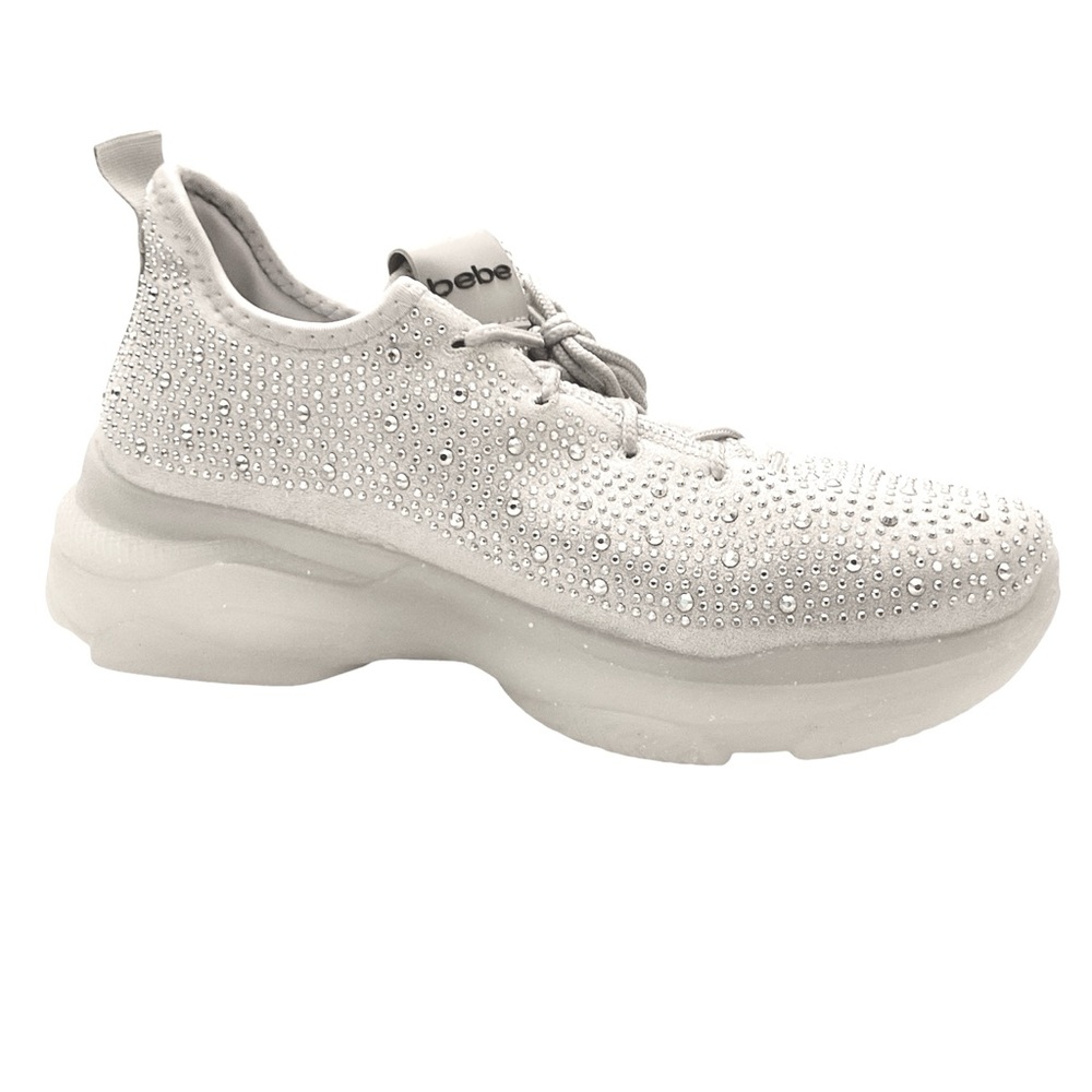 Bebe Sport Womens Leyla Silver Casual and Fashion Sneakers size 10